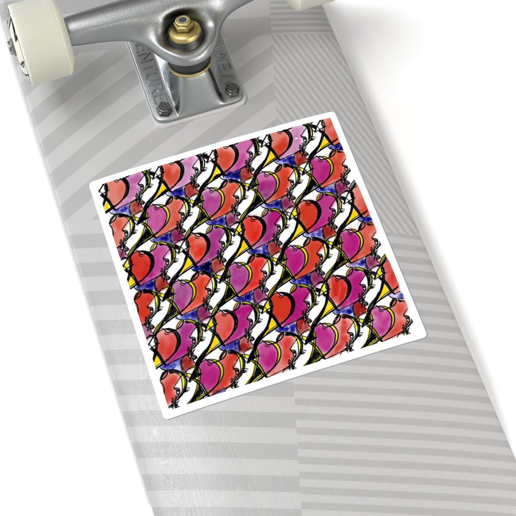 Stained Glass Heart Sticker