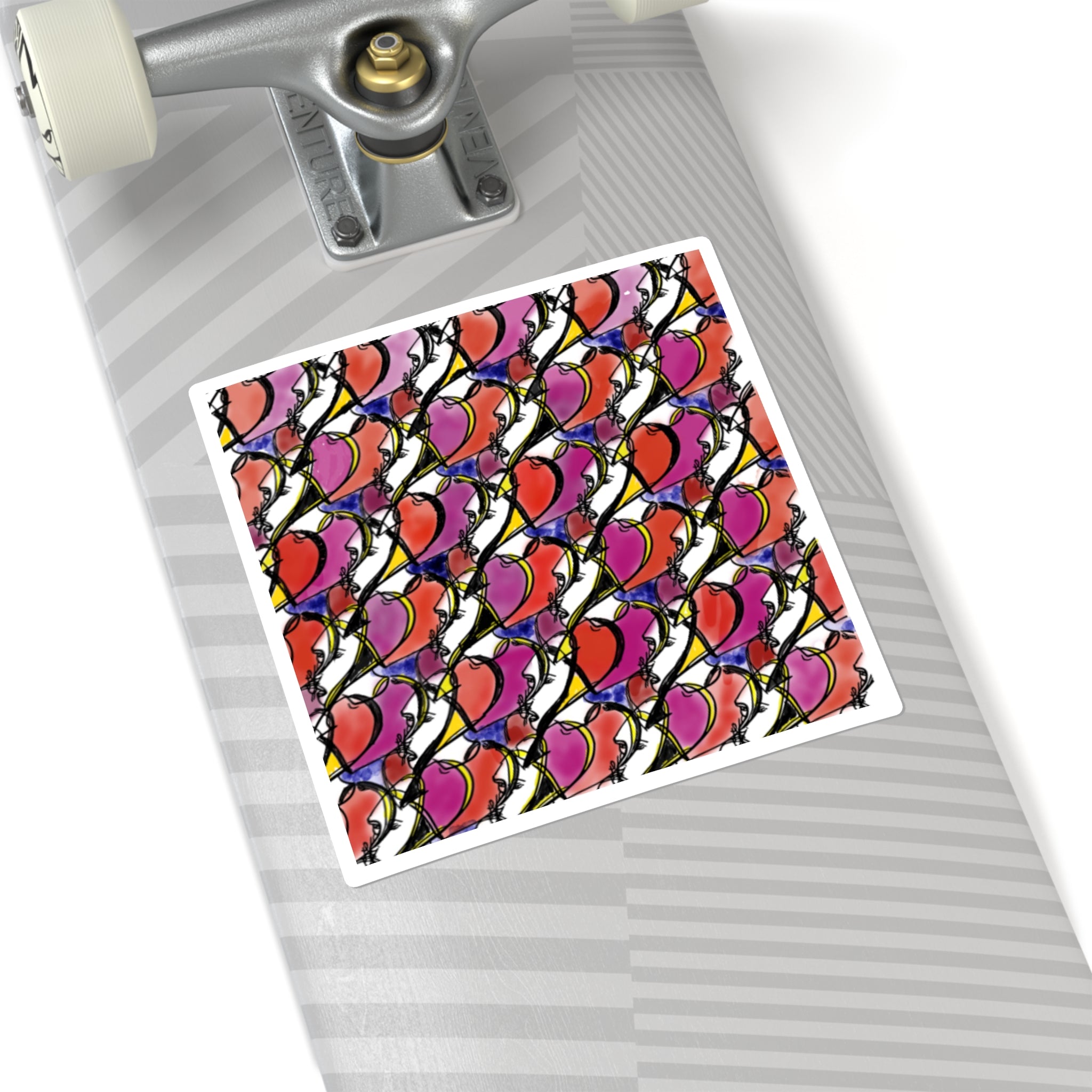 Stained Glass Heart Sticker