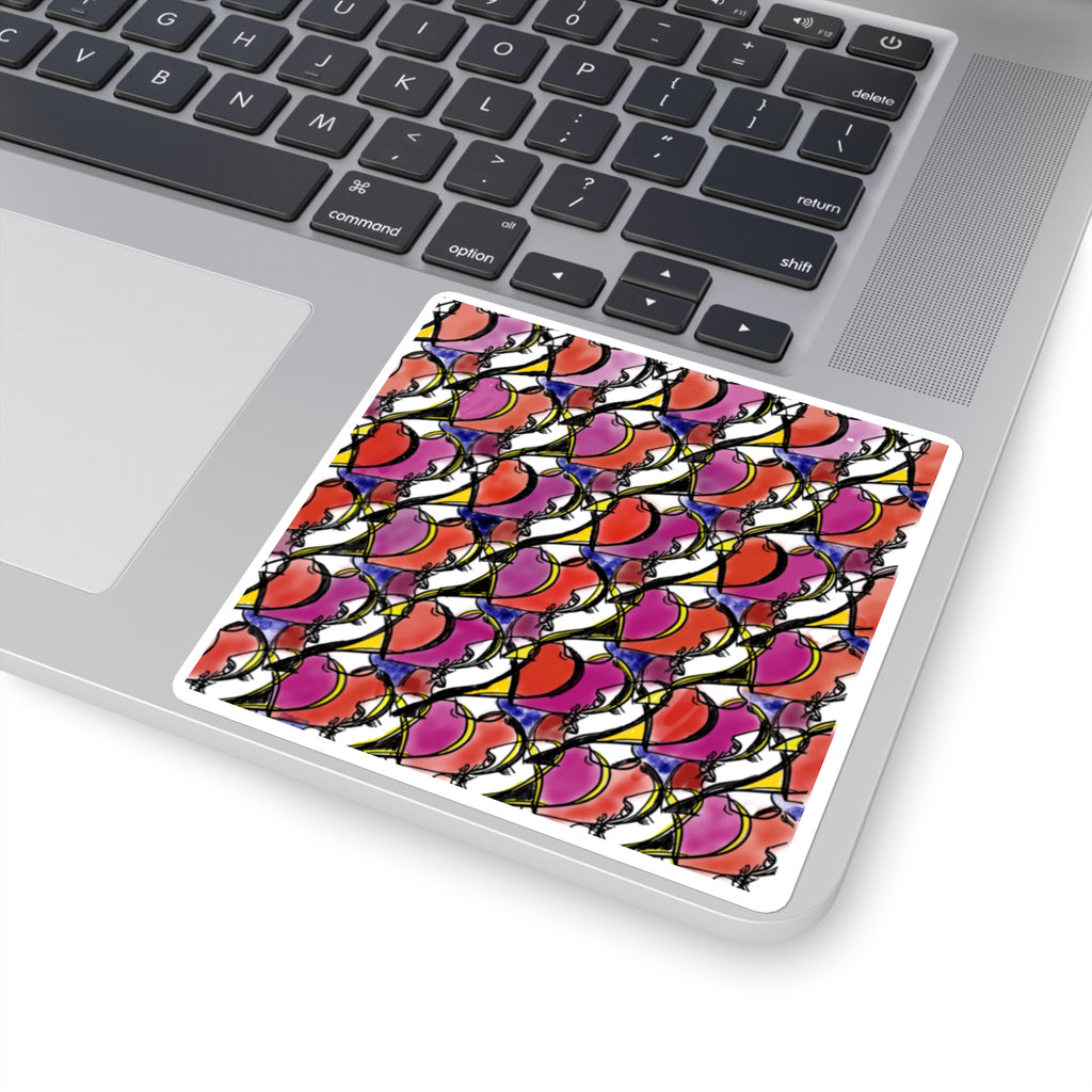 Stained Glass Heart Sticker