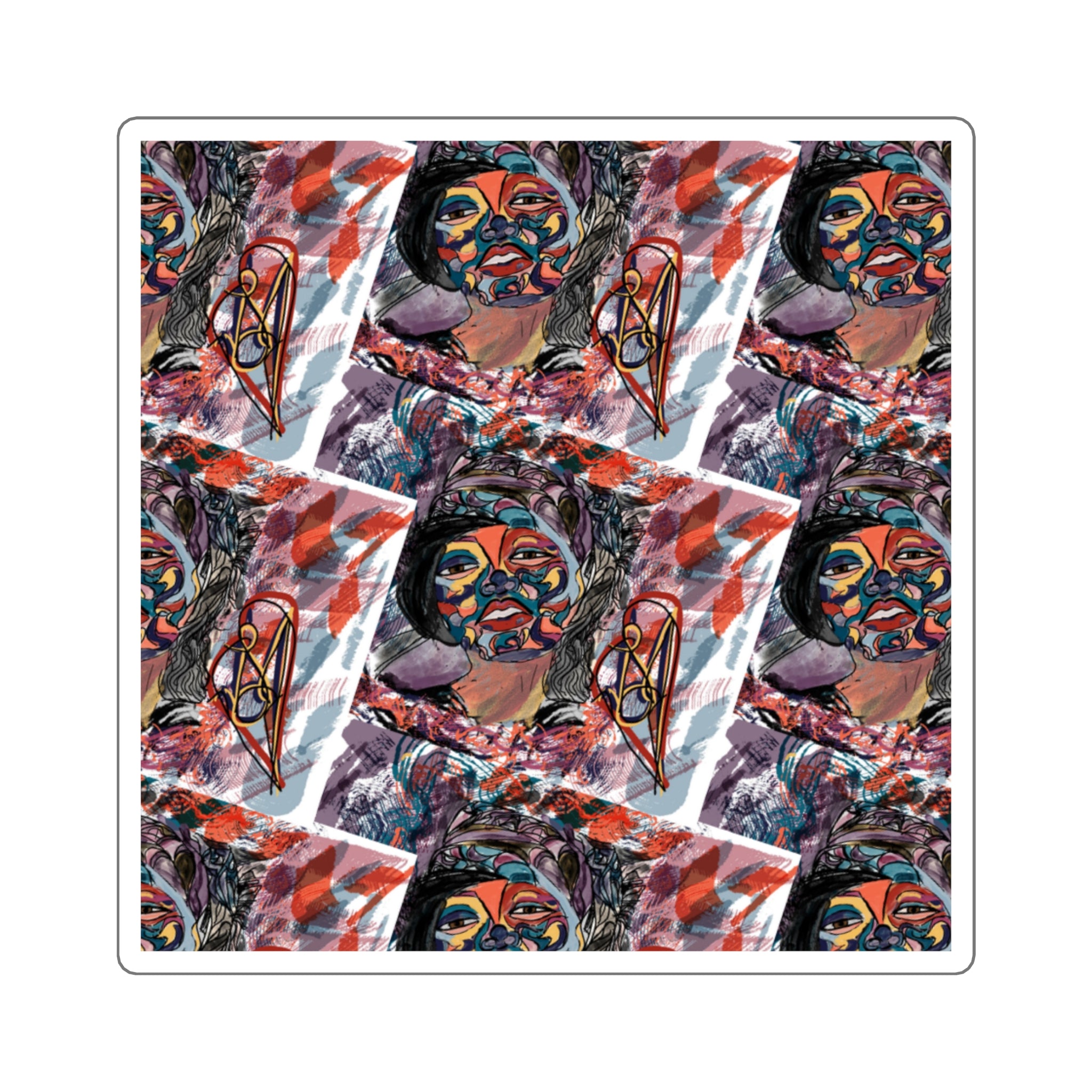 Deja in Blue (Tile) Sticker
