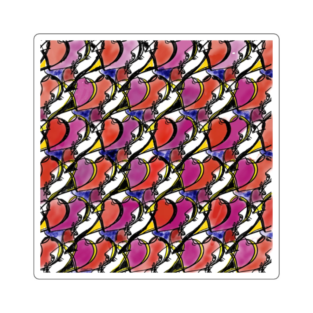 Stained Glass Heart Sticker