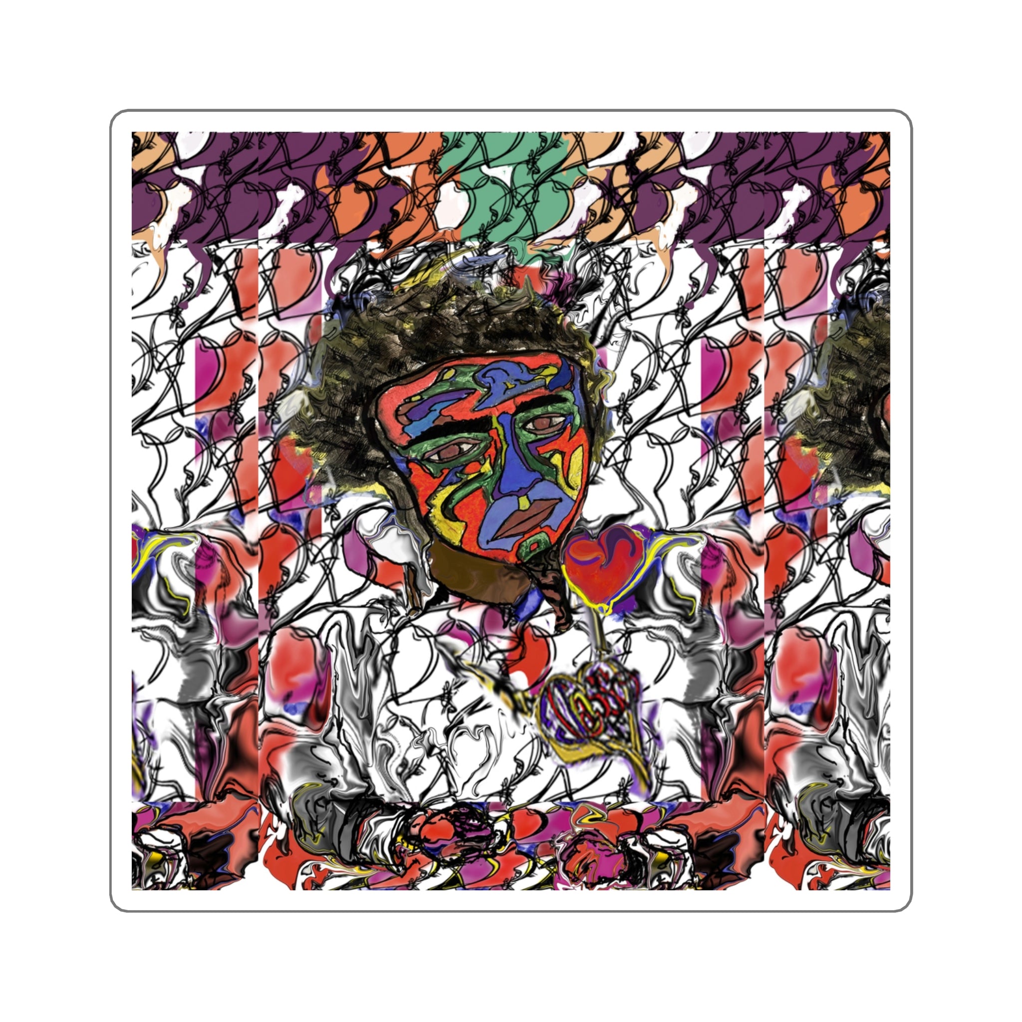 The Mask We Wear: Self-Portrait Sticker