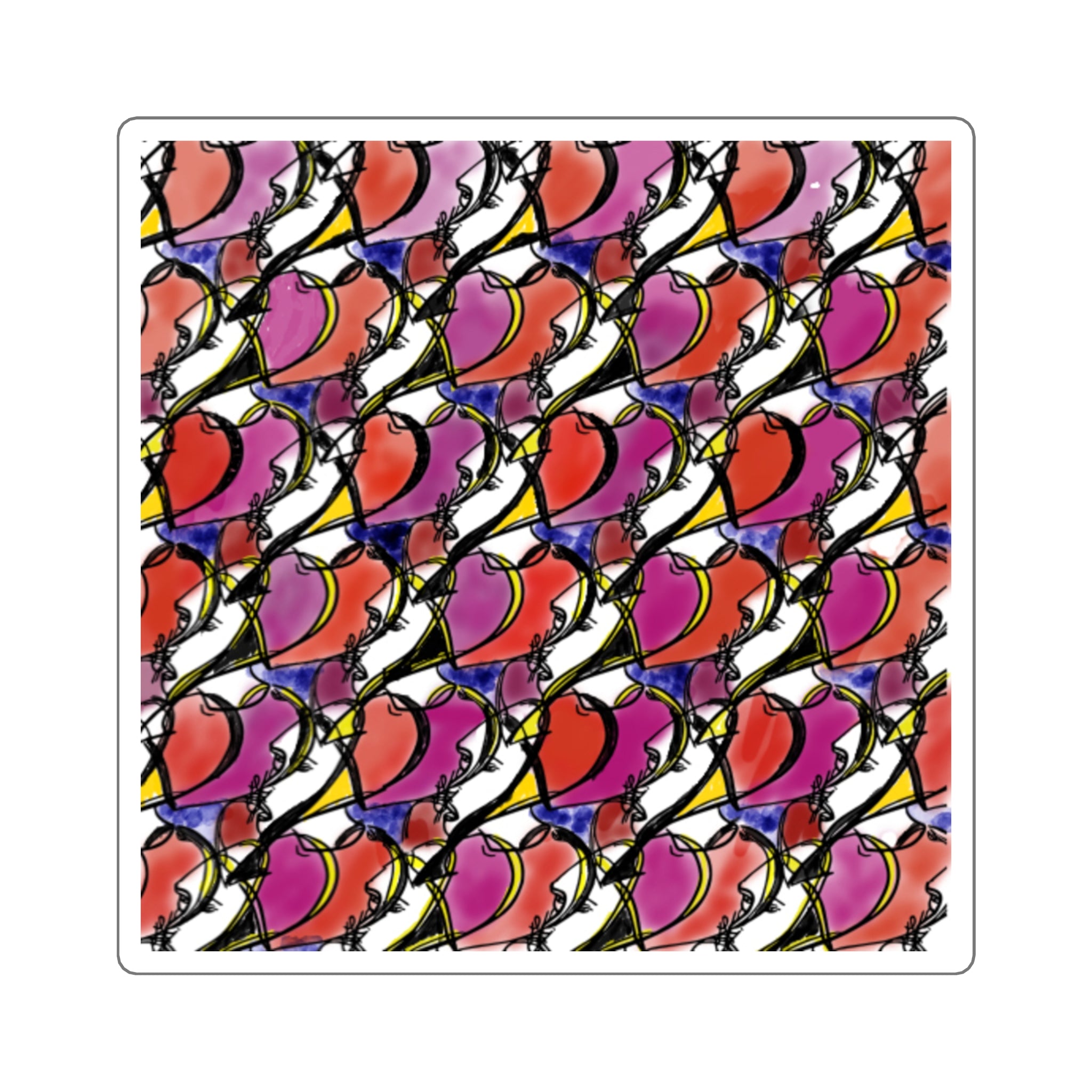 Stained Glass Heart Sticker