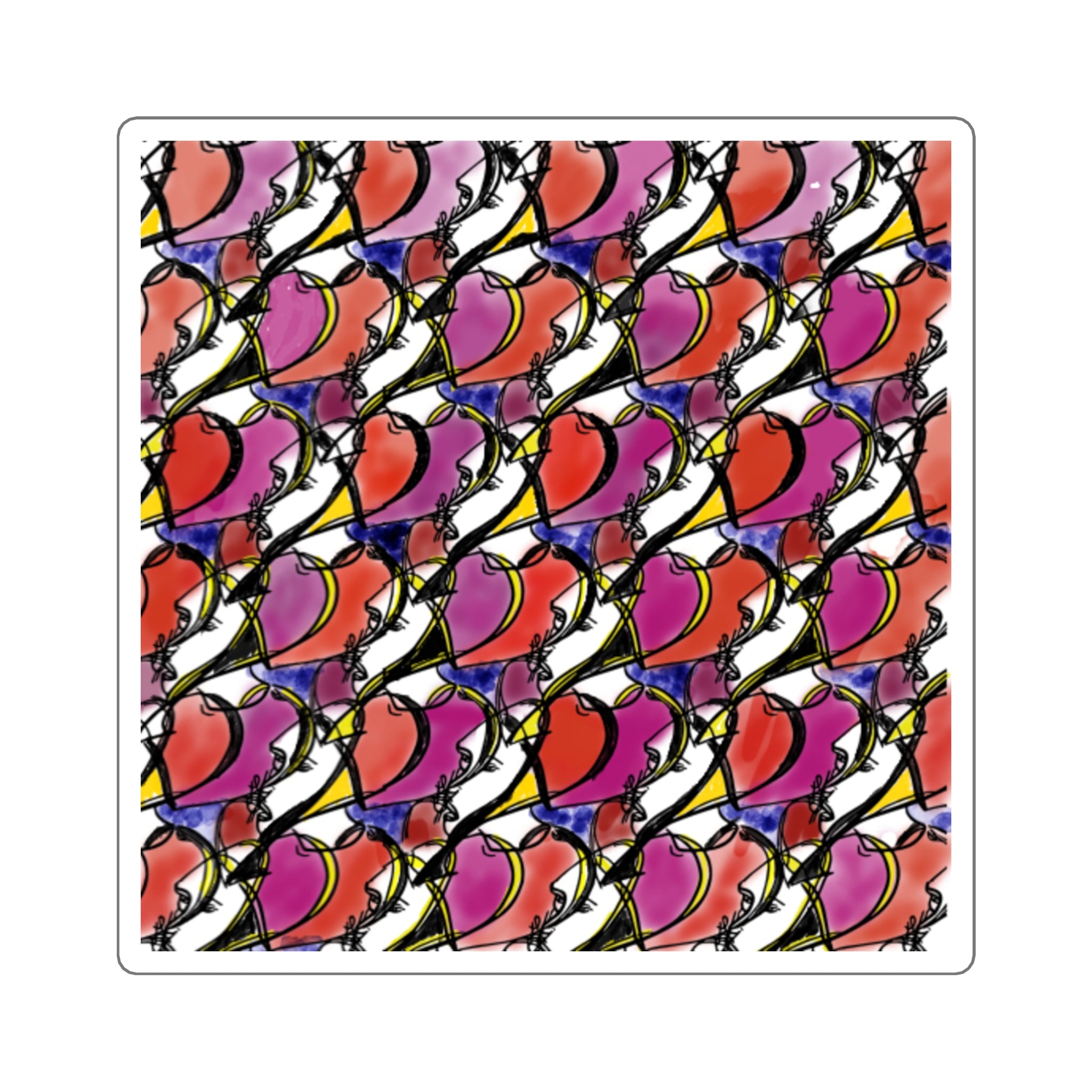 Stained Glass Heart Sticker